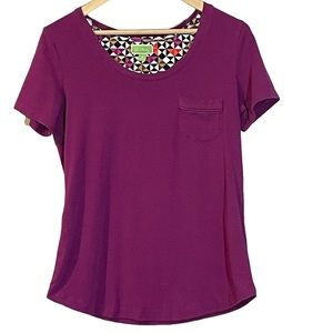 Vera Bradley Magenta short sleeved sleeping tee with rounded hem. Women’s Small
